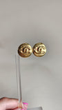 Chanel Gold Tone CC Logo Earrings - 2490