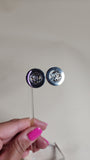 Chanel CC Logo Silver Tone Round Earrings - 2523
