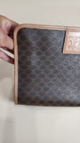 Celine Brown Macadam Canvas Clutch Bag/Cosmetics Pouch - 2549