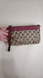 Gucci GG Canvas Pouch w/ Red Leather Trim - 2540