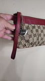 Gucci GG Canvas Pouch w/ Red Leather Trim - 2540
