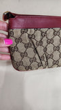 Gucci GG Canvas Pouch w/ Red Leather Trim - 2540