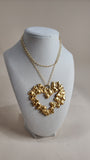 Givenchy Gold Tone Necklace w/ large Butterfly Heart Pendant - 2473