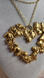 Givenchy Gold Tone Necklace w/ large Butterfly Heart Pendant - 2473
