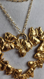Givenchy Gold Tone Necklace w/ large Butterfly Heart Pendant - 2473