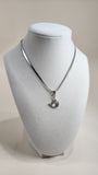 Dior Silver Toned Necklace with Diamante D Pendant - 2564