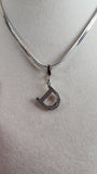 Dior Silver Toned Necklace with Diamante D Pendant - 2564