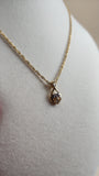 Nina Ricci Gold Tone Necklace w/ Tear Drop Charm - 2574