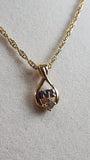 Nina Ricci Gold Tone Necklace w/ Tear Drop Charm - 2574