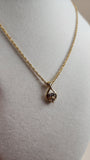 Nina Ricci Gold Tone Necklace w/ Tear Drop Charm - 2591