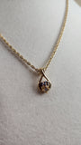 Nina Ricci Gold Tone Necklace w/ Tear Drop Charm - 2555