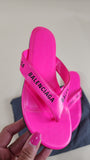 Balenciaga Neon Pink Flip Flops, Size 35 - 1635