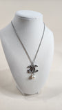 Chanel Silver Tone Necklace with CC Pendant - 1657
