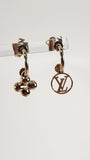 Louis Vuitton LV Gold Tone Blooming Pierced Earrings - G0562