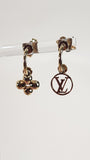 Louis Vuitton LV Gold Tone Blooming Pierced Earrings - G0562
