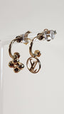 Louis Vuitton LV Gold Tone Blooming Pierced Earrings - G0562