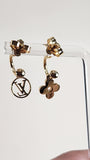 Louis Vuitton LV Gold Tone Blooming Pierced Earrings - G0562