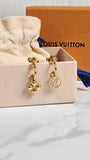 Louis Vuitton LV Gold Tone Blooming Pierced Earrings - G0562