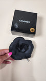 Chanel Black Camellia Flower Brooch - 2636