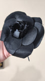 Chanel Black Camellia Flower Brooch - 2636