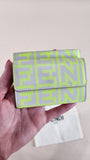 Fendi Cream & Neon Yellow Card Case/Coin Purse - 1628
