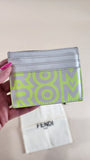 Fendi Cream & Neon Yellow Card Case/Coin Purse - 1628