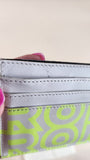 Fendi Cream & Neon Yellow Card Case/Coin Purse - 1628
