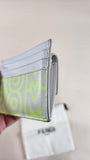 Fendi Cream & Neon Yellow Card Case/Coin Purse - 1628