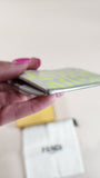 Fendi Cream & Neon Yellow Card Case/Coin Purse - 1628