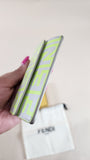 Fendi Cream & Neon Yellow Card Case/Coin Purse - 1628