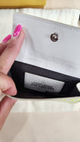 Fendi Cream & Neon Yellow Card Case/Coin Purse - 1628