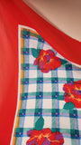 Yves Saint Laurent Multicolor Flower Pattern 100% Silk Scarf - 2660