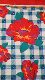 Yves Saint Laurent Multicolor Flower Pattern 100% Silk Scarf - 2660