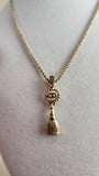 Dior Gold Toned Necklace with Tassel Pendant - 2563
