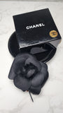 Chanel Black Camellia Flower Brooch - 2636