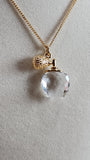 Swarovski Gold Color Crystal Perfume Bottle Necklace - 2691