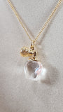Swarovski Gold Color Crystal Perfume Bottle Necklace - 2691