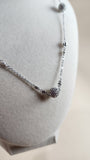 Swarovski Silver Color Necklace w/ Rhinestone Spheres - 2693