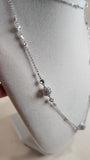 Swarovski Silver Color Necklace w/ Rhinestone Spheres - 2693