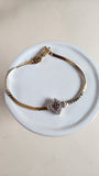 Givenchy Gold Tone Rhinestone G Logo Bracelet - 2686