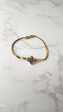 Givenchy Gold Tone Rhinestone G Logo Bracelet - 2686