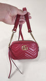 Gucci Red Leather Marmot Chain Shoulder Bag - 2676