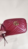 Gucci Red Leather Marmot Chain Shoulder Bag - 2676