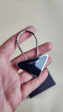 Prada Black Metal Plate Key Ring - 2726