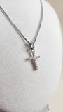 Swarovski Silver Color Necklace with Rhinestone Cross - 2692