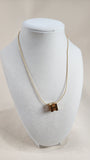 Hermes Cage d'H Gold Tone Cube Necklace - 2639