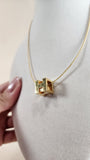 Hermes Cage d'H Gold Tone Cube Necklace - 2639