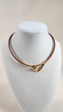 Hermes Brown Leather and Gold Tone Necklace/Bracelet - 2748