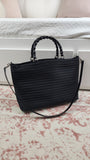 Gucci Bamboo GG Black Canvas 2way Bag - 2560