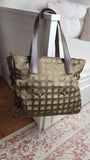 Chanel Brown Nylon Travel Line Hand Bag - 2737